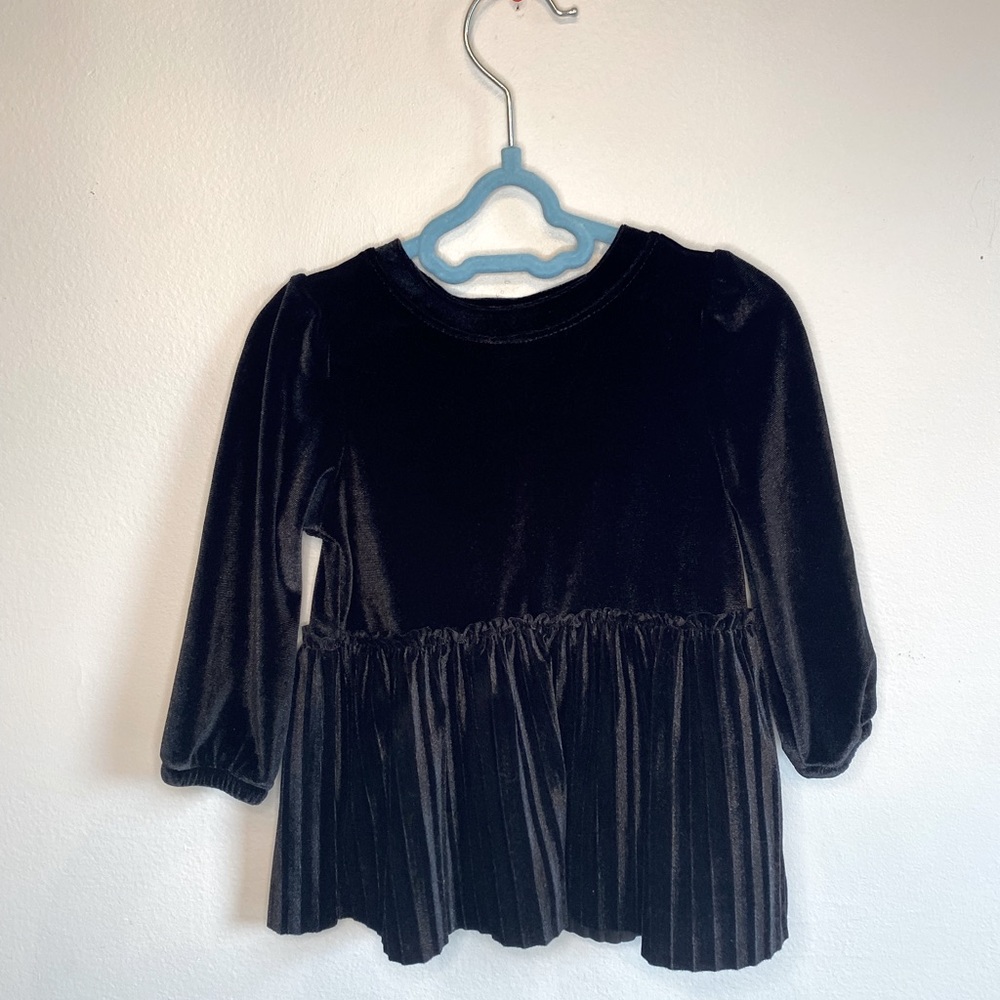 Black Velvet Dress - 6 to 12 Months